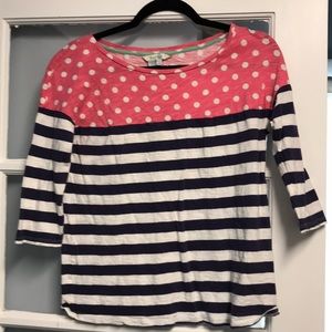 Boden size 8 navy striped shirt